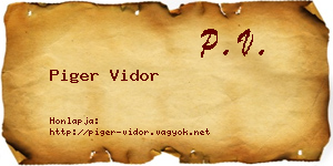 Piger Vidor névjegykártya